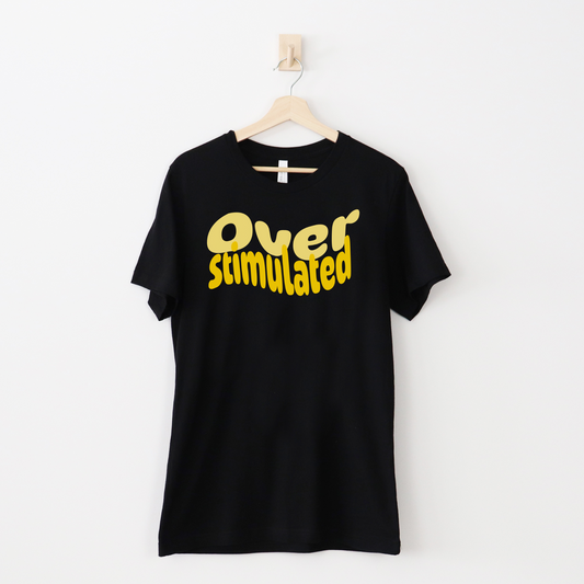 Cute Neurodiversity Tshirt, Overstimulated Shirt - Yellow - Embrace Your Diff