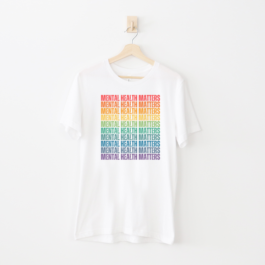 Rainbow Mental Health Matters Adult Unisex Tshirt - Embrace Your Diff