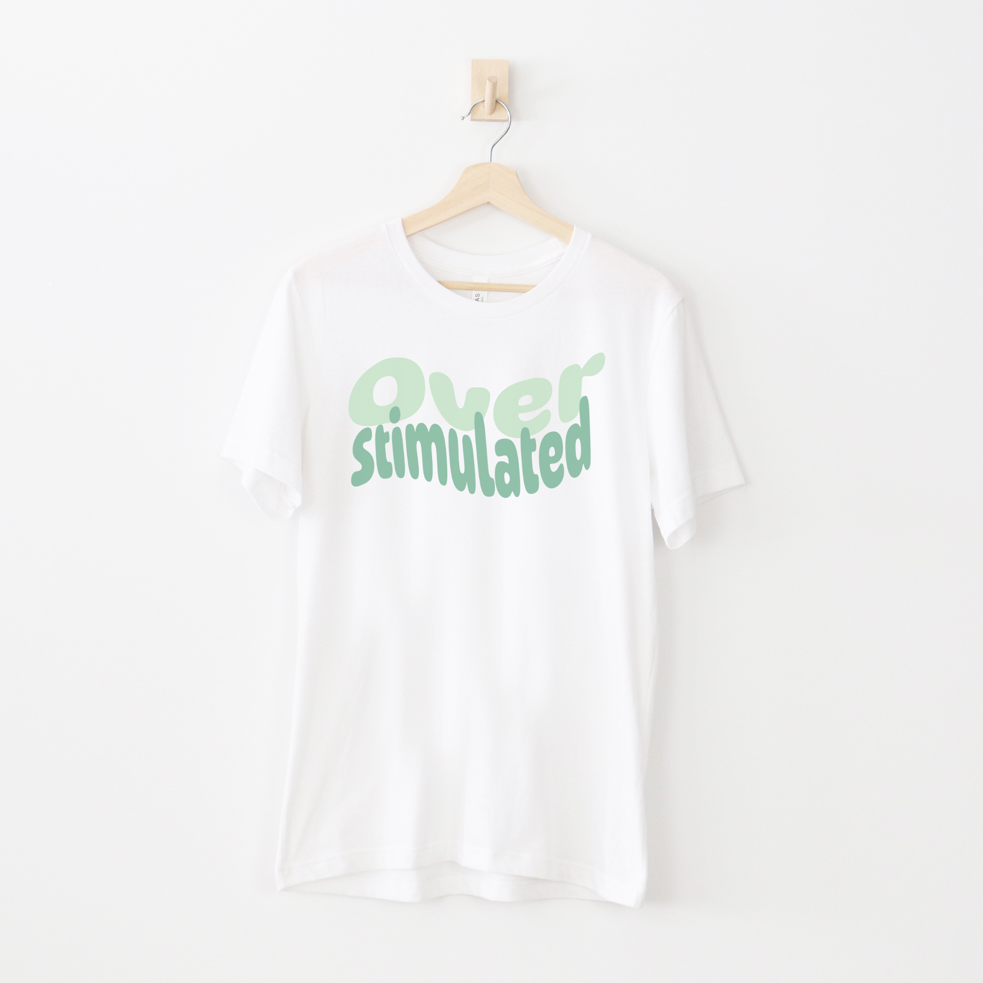 Cute Neurodiversity Tshirt, Overstimulated Shirt Green - Embrace Your Diff