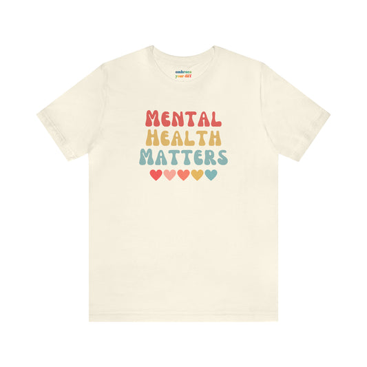 Retro Rainbow Hearts Unisex T-shirt - Embrace Your Diff