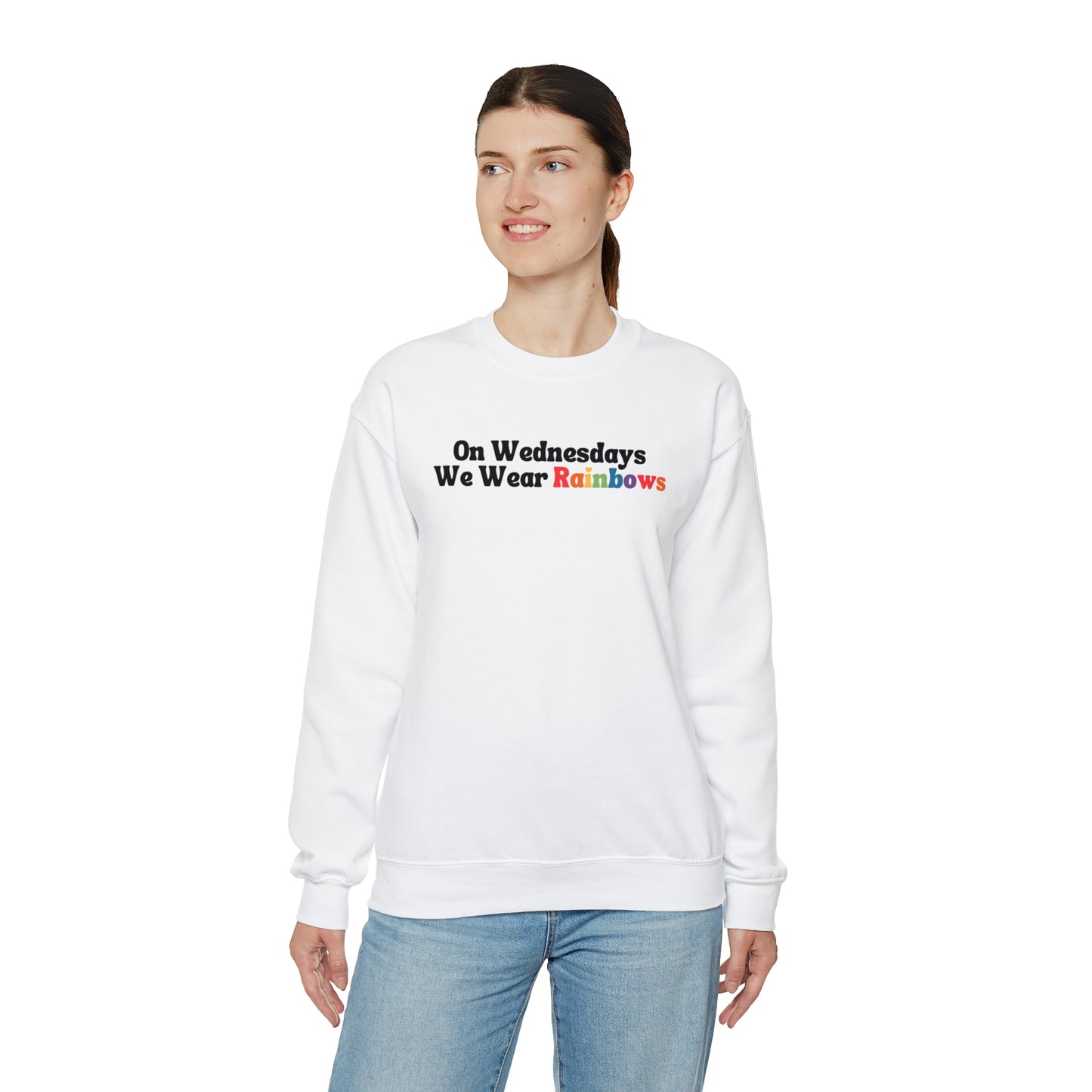 Rainbow Crewneck Sweatshirt - Cute Pride sweatshirt - Embrace Your Diff