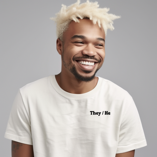 They/He Pronoun T-Shirt - inclusivity T-Shirt - Cute Pride Shirt - Embrace Your Diff