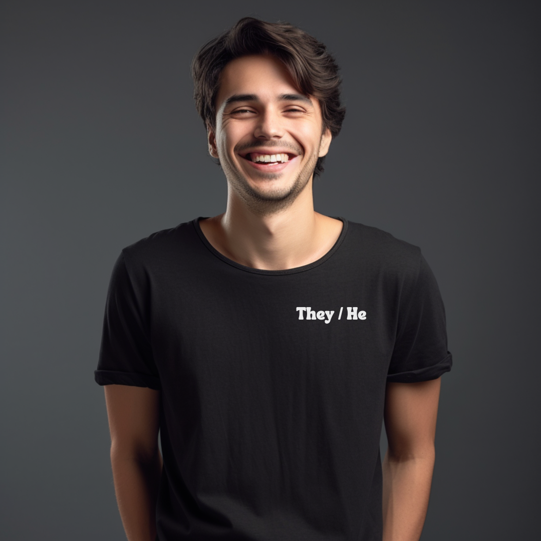 They/He Pronoun T-Shirt - inclusivity T-Shirt - Cute Pride Shirt - Embrace Your Diff
