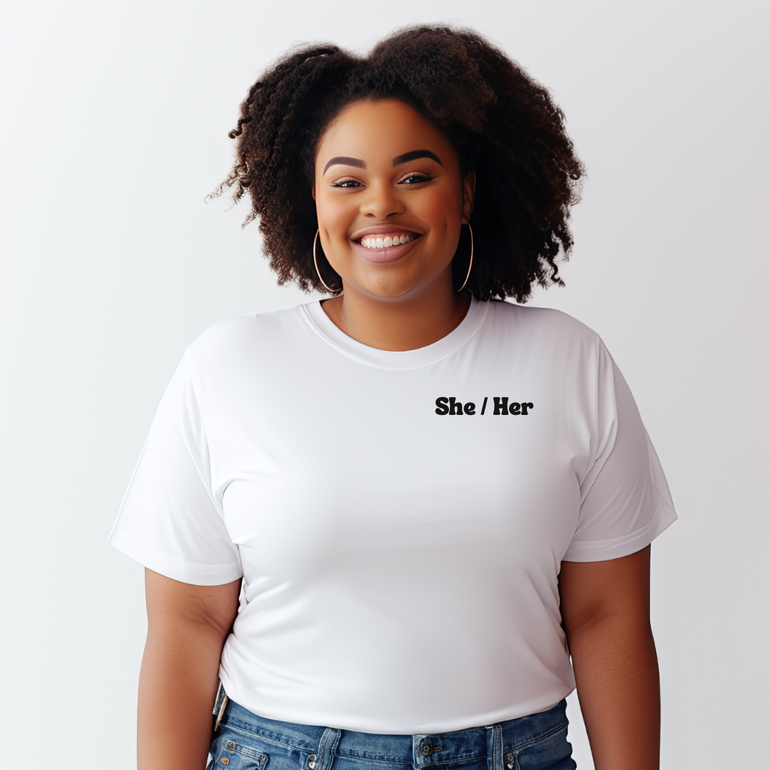 She/Her Pronoun T-Shirt - inclusivity T-Shirt - Cute Pride Shirt - Embrace Your Diff
