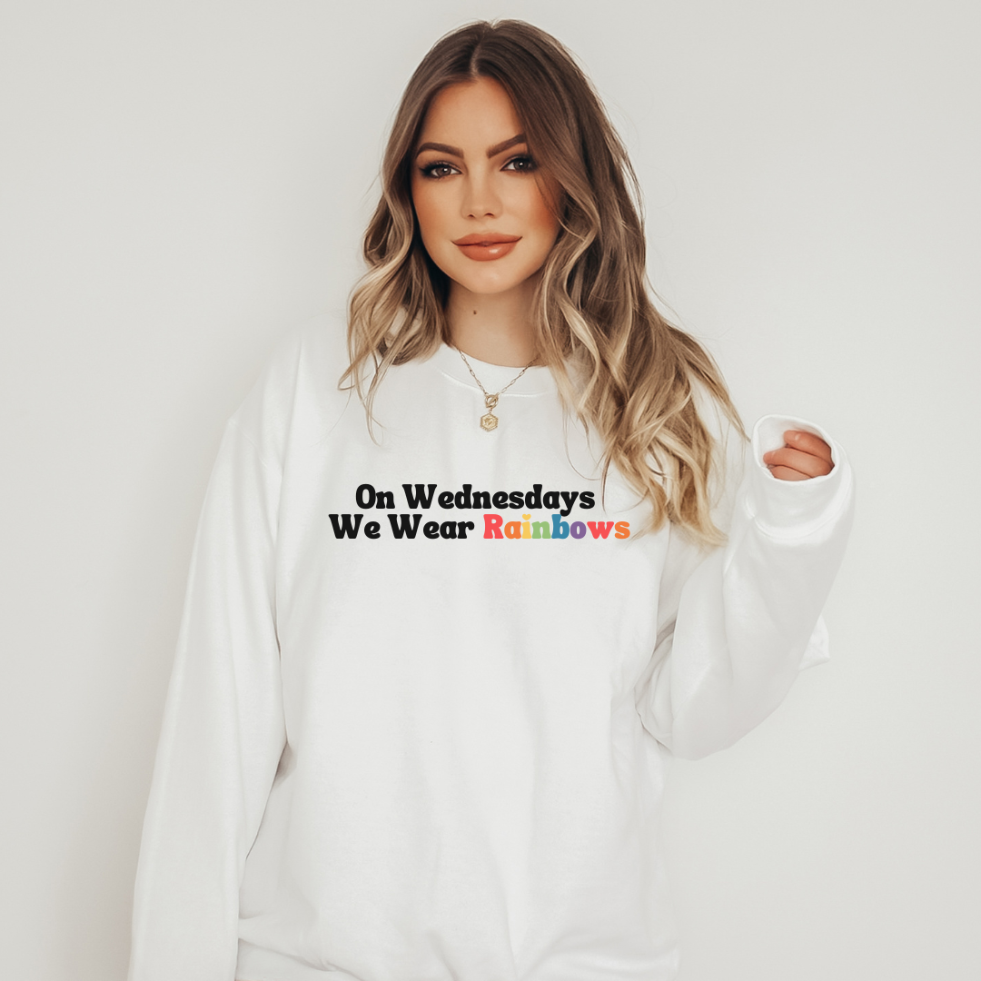 Rainbow Crewneck Sweatshirt - Cute Pride sweatshirt - Embrace Your Diff
