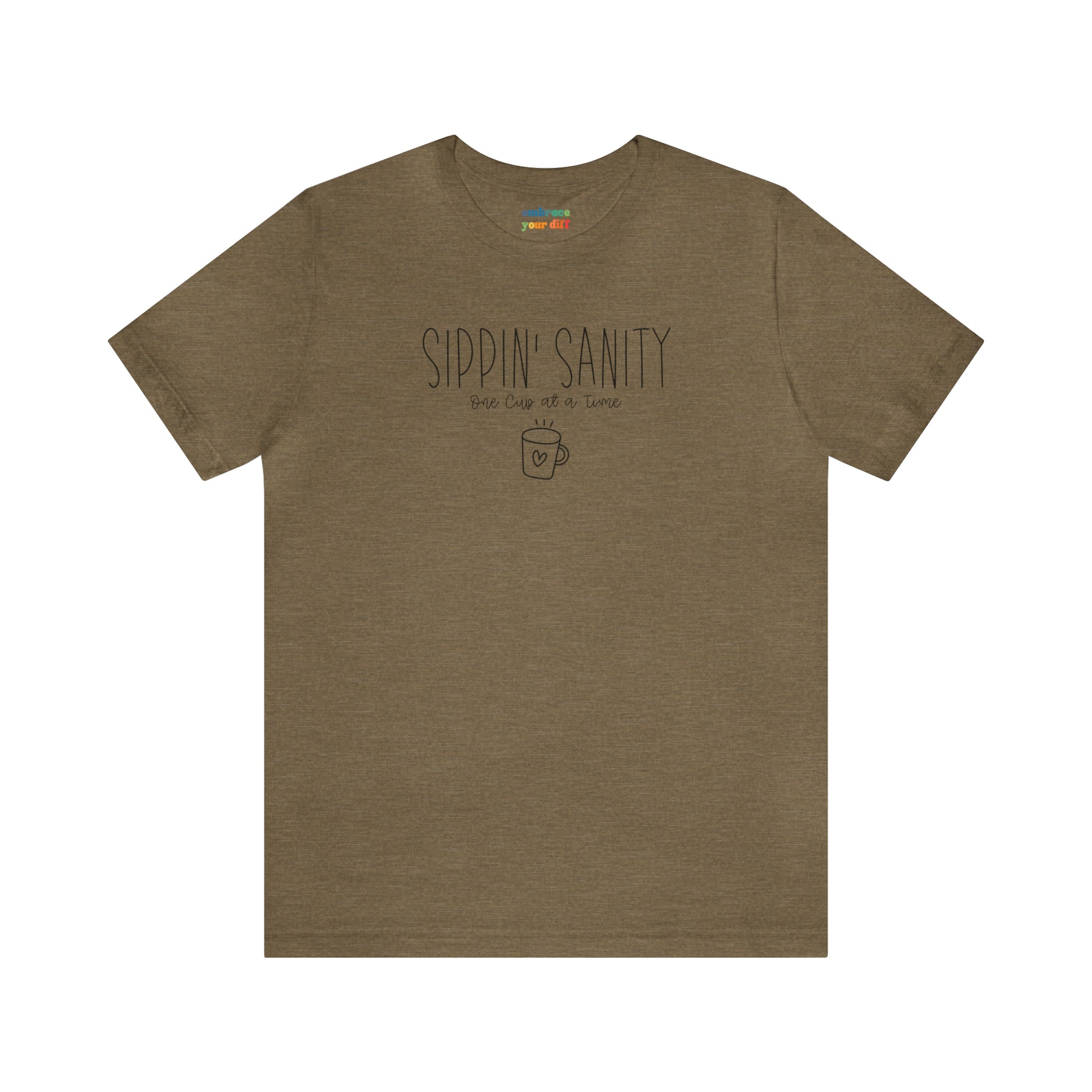 Unisex Coffee Lovers Shirt - Adult Shirt for Mental Health Acceptance - Coffee Lover Gift Idea - Embrace Your Diff