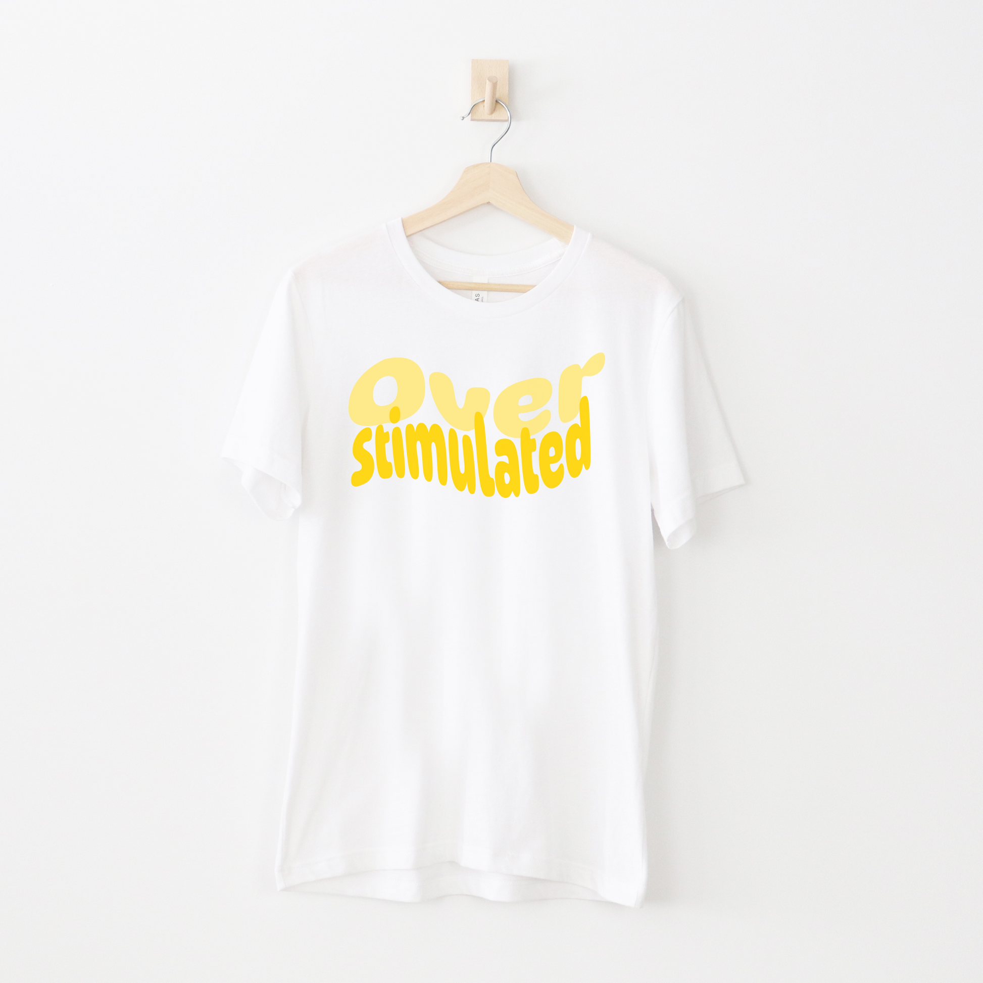 Cute Neurodiversity Tshirt, Overstimulated Shirt - Yellow - Embrace Your Diff