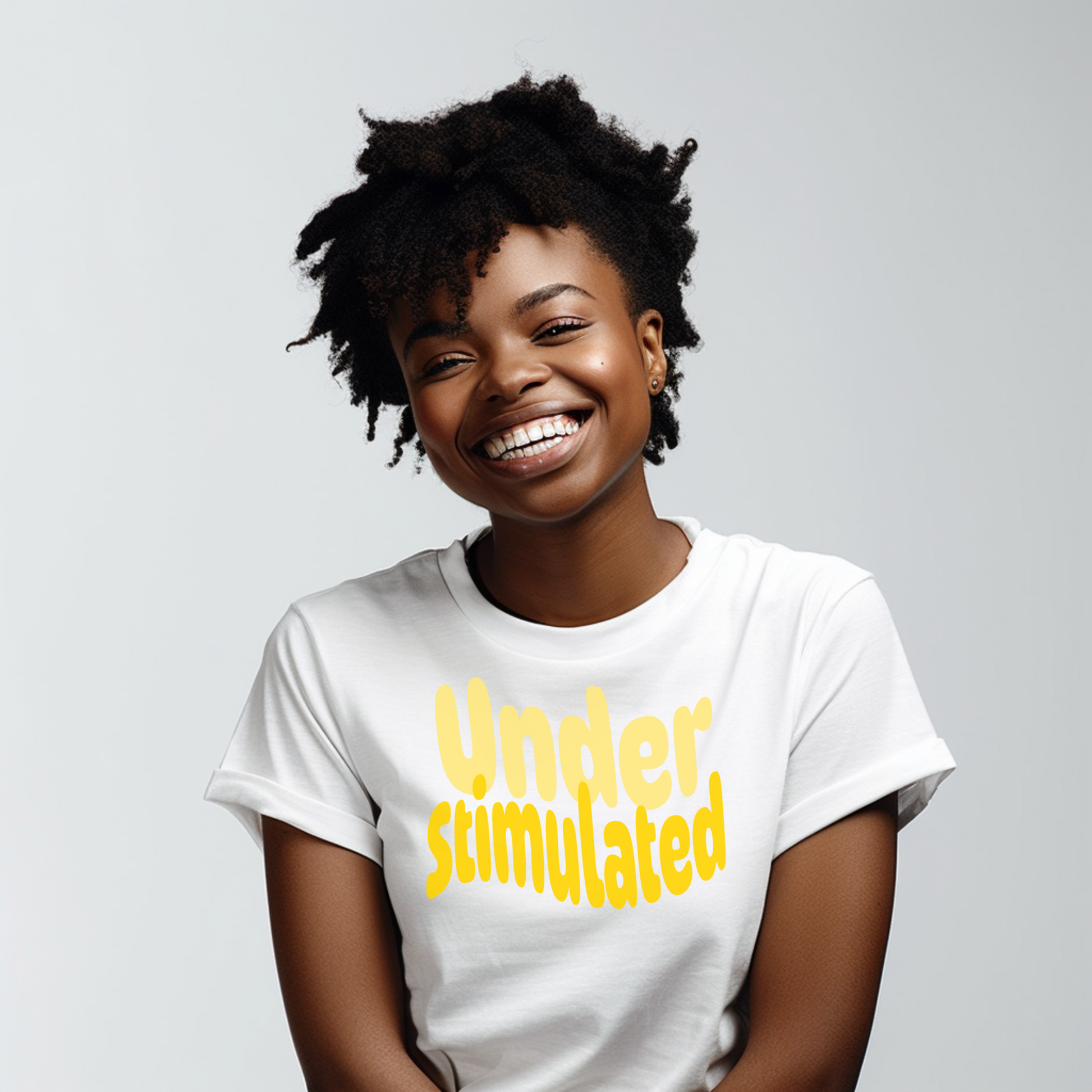 Cute Neurodiversity Tshirt, Understimulated Shirt - Yellow - Embrace Your Diff