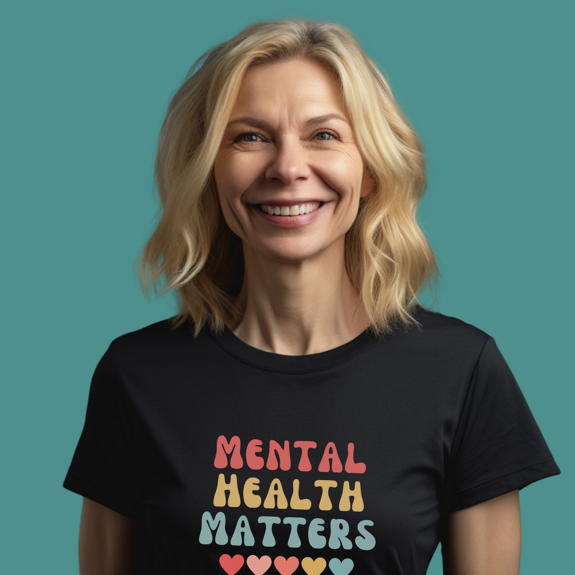 Retro Rainbow Hearts Unisex T-shirt - Embrace Your Diff