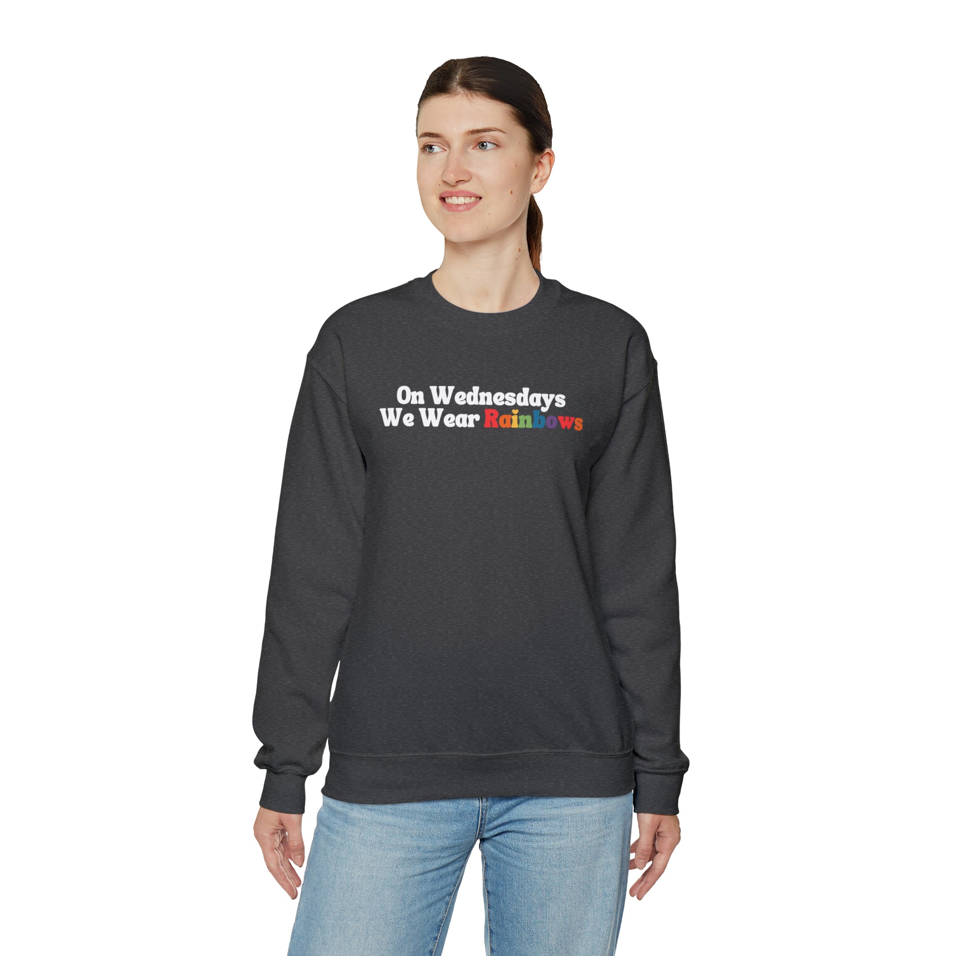 Rainbow Crewneck Sweatshirt - Cute Pride sweatshirt - Embrace Your Diff